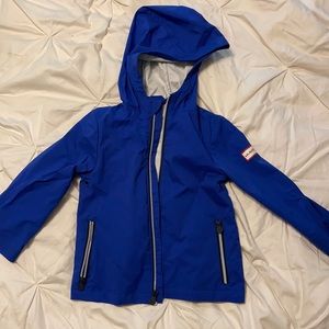 Hunter blue rain coat